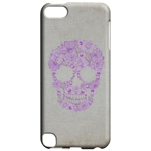 Geeks Designer Line (GDL) Slim Hard Case for Apple iPod Touch 5 - Floral Violet Skull on Canvas