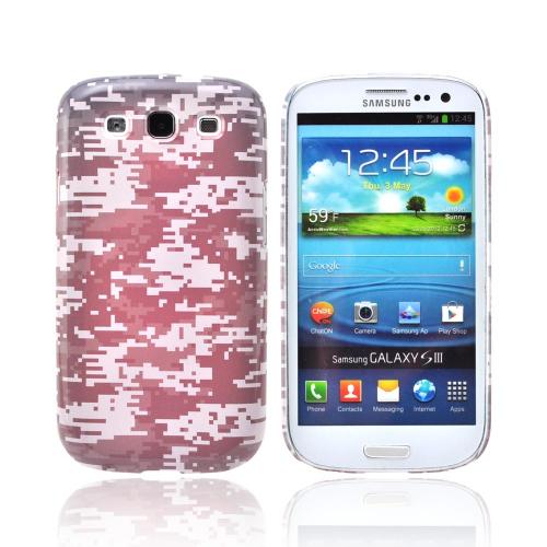 Geeks Designer Line (GDL) Samsung Galaxy S3 Matte Hard Back Cover - Gray Digital Camouflage