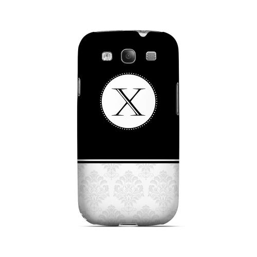 Black X w/ White Damask Design - Geeks Designer Line Monogram Series Matte Case for Samsung Galaxy S3