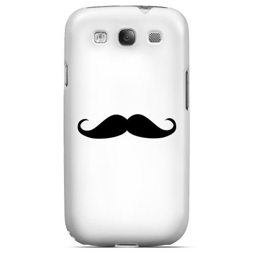 Mustache White - Geeks Designer Line Humor Series Matte Case for Samsung Galaxy S3