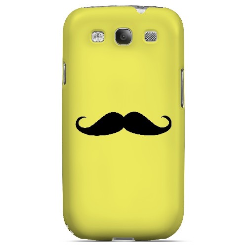 Mustache Yellow - Geeks Designer Line Humor Series Matte Case for Samsung Galaxy S3