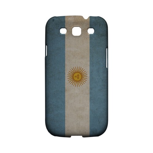 Grunge Argentina Geeks Designer Line Flag Series Matte Hard Case for Samsung Galaxy S3