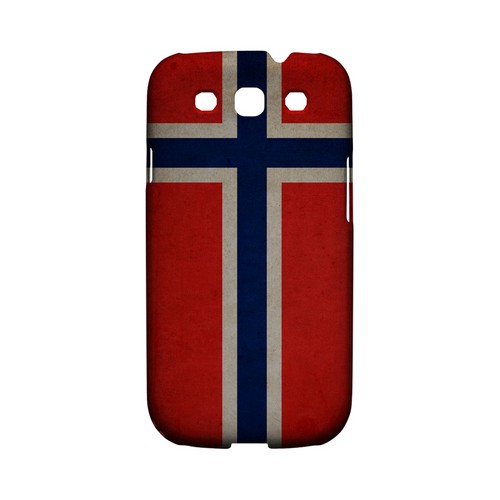 Grunge Norway Geeks Designer Line Flag Series Matte Hard Case for Samsung Galaxy S3