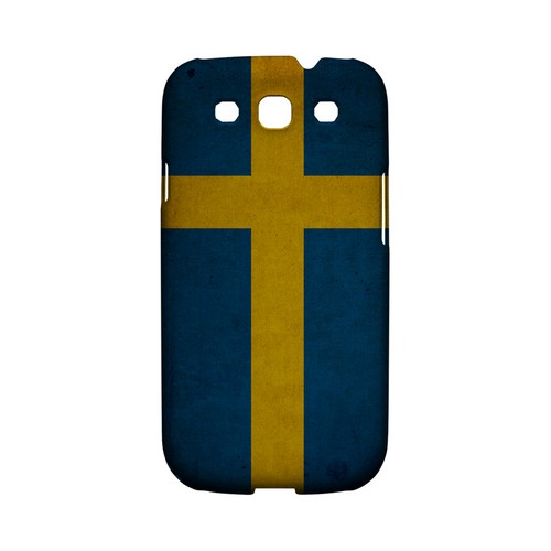 Grunge Sweden Geeks Designer Line Flag Series Matte Hard Case for Samsung Galaxy S3
