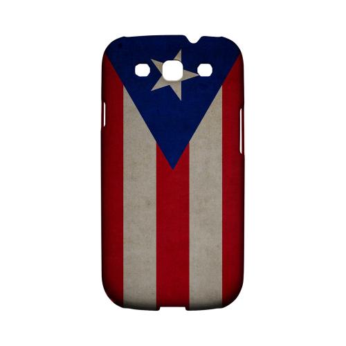 Grunge Puerto Rico Geeks Designer Line Flag Series Matte Hard Case for Samsung Galaxy S3