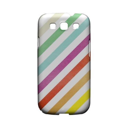 Dirty Diagonal Multi-Color - Geeks Designer Line Stripe Series Matte Case for Samsung Galaxy S3