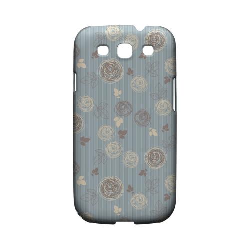 Leaves Scribble Blue/ Brown - Geeks Designer Line Floral Series Matte Case for Samsung Galaxy S3