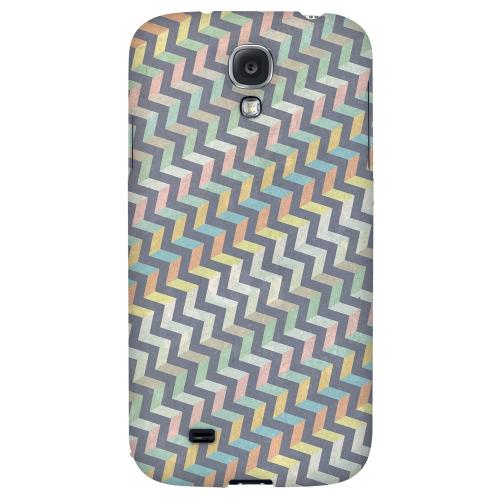 Grungy Pastel Steps - Geeks Designer Line Zig Zag Series Hard Back Case for Samsung Galaxy S4 Grungy Pastel Steps - Geeks Designer Line Zig Zag Series Hard Back Case for Samsung Galaxy S4