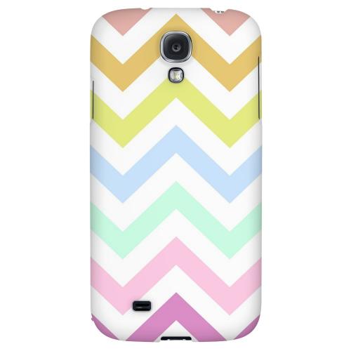 Pastel on White - Geeks Designer Line Zig Zag Series Hard Back Case for Samsung Galaxy S4