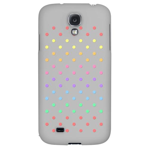 Rainbow Dots on Gray - Geeks Designer Line Polka Dot Series Hard Back Case for Samsung Galaxy S4