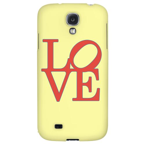 Red Love on Yellow - Geeks Designer Line Heart Series Hard Back Case for Samsung Galaxy S4