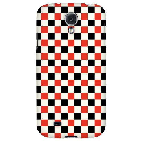 Red/ Black on Cream - Geeks Designer Line Checker Series Hard Back Case for Samsung Galaxy S4 Red/ Black on Cream - Geeks Designer Line Checker Series Hard Back Case for Samsung Galaxy S4