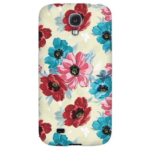 Blue/ Red Floral - Geeks Designer Line Floral Series Hard Back Case for Samsung Galaxy S4 Blue/ Red Floral - Geeks Designer Line Floral Series Hard Back Case for Samsung Galaxy S4