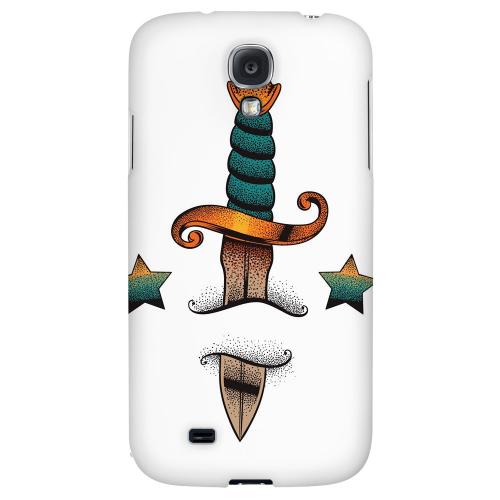 Dagger on White - Geeks Designer Line Tattoo Series Hard Back Case for Samsung Galaxy S4