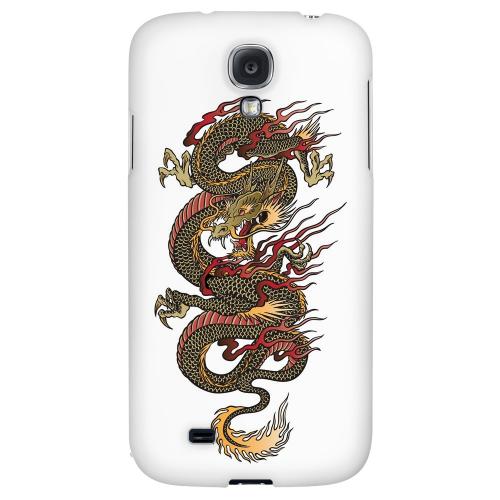 Dragon on White - Geeks Designer Line Tattoo Series Hard Back Case for Samsung Galaxy S4
