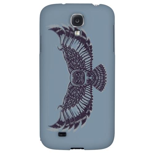 Flying Owl Blue/ Gray - Geeks Designer Line Tattoo Series Hard Back Case for Samsung Galaxy S4