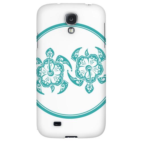 Aqua Island Turtle Duo - Geeks Designer Line Tattoo Series Hard Back Case for Samsung Galaxy S4