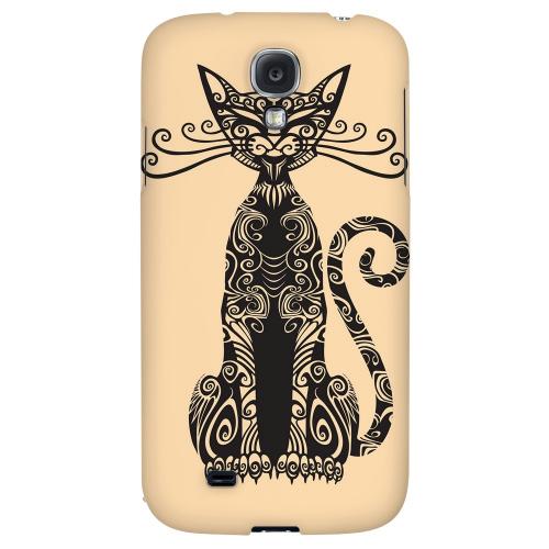 Kitty Nouveau on Peach - Geeks Designer Line Tattoo Series Hard Back Case for Samsung Galaxy S4