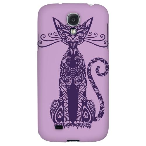 Kitty Nouveau on Purple - Geeks Designer Line Tattoo Series Hard Back Case for Samsung Galaxy S4