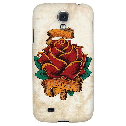 Love Rose - Geeks Designer Line Tattoo Series Hard Back Case for Samsung Galaxy S4