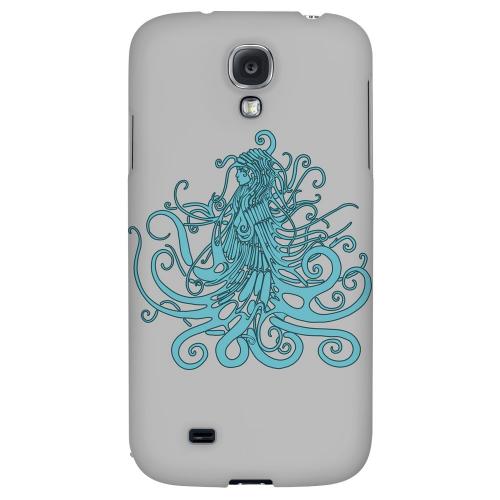 Aqua Medusa on White - Geeks Designer Line Tattoo Series Hard Back Case for Samsung Galaxy S4