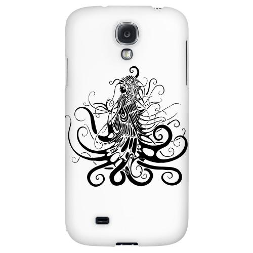 Black Medua on White - Geeks Designer Line Tattoo Series Hard Back Case for Samsung Galaxy S4