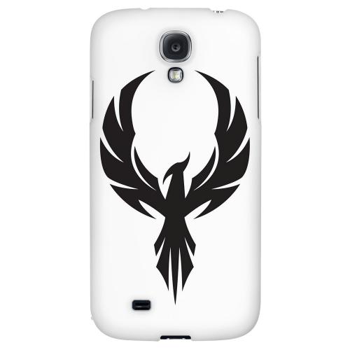 Black Phoenix on White - Geeks Designer Line Tattoo Series Hard Back Case for Samsung Galaxy S4