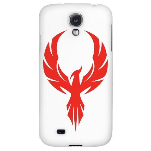 Phoenix Red on White - Geeks Designer Line Tattoo Series Hard Back Case for Samsung Galaxy S4