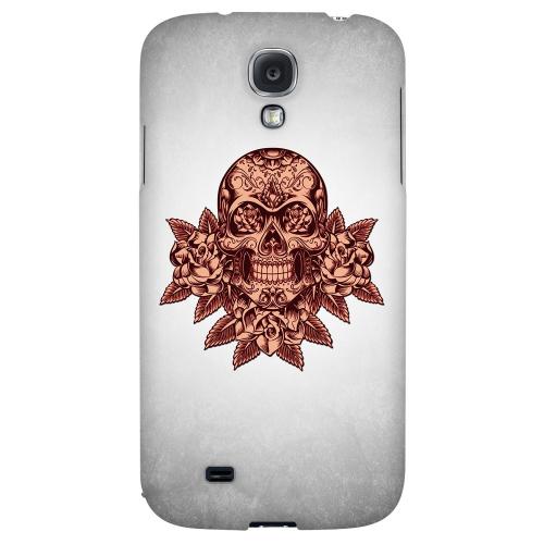 Skull Roses Red Grunge - Geeks Designer Line Tattoo Series Hard Back Case for Samsung Galaxy S4