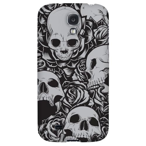 Skulls Rose Gray - Geeks Designer Line Tattoo Series Hard Back Case for Samsung Galaxy S4