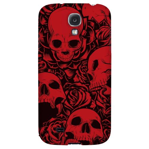 Skulls Rose Red/ Black - Geeks Designer Line Tattoo Series Hard Back Case for Samsung Galaxy S4