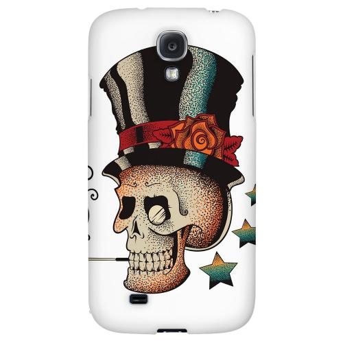 Smoking Skull on White - Geeks Designer Line Tattoo Series Hard Back Case for Samsung Galaxy S4