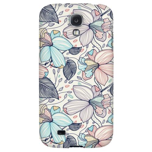 Colorful Orchid Lines - Geeks Designer Line Floral Series Hard Back Case for Samsung Galaxy S4
