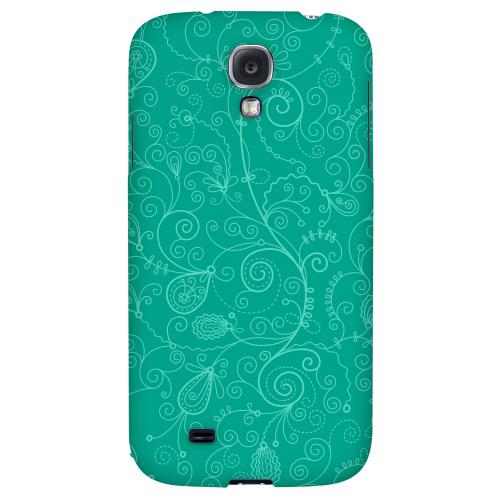 Floral 1 Emerald - Geeks Designer Line Pantone Color Series Hard Back Case for Samsung Galaxy S4