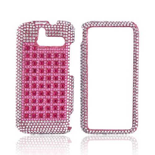HTC Arrive Bling Hard Case - Pink/ Silver on Pink Gems