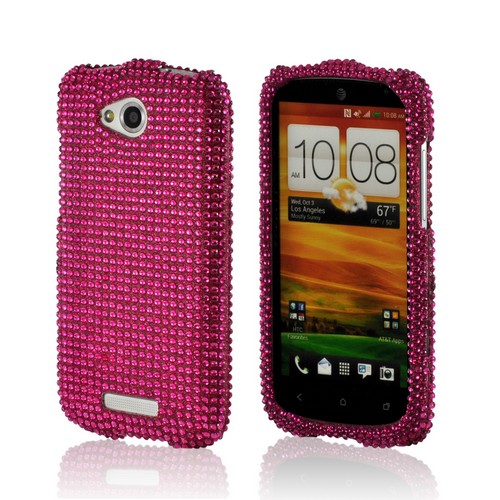 Hot Pink Gems Bling Hard Case for HTC One VX