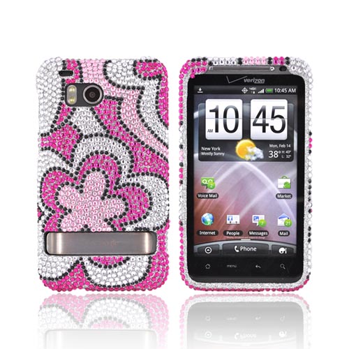 HTC Thunderbolt Bling Hard Case - Pink Flowers