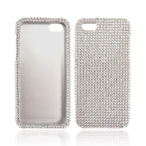 Apple iPhone 5/5S Bling Hard Case - Silver Gems
