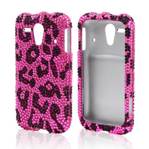 Black Leopard on Pink Bling Hard Case for Kyocera Hydro Edge