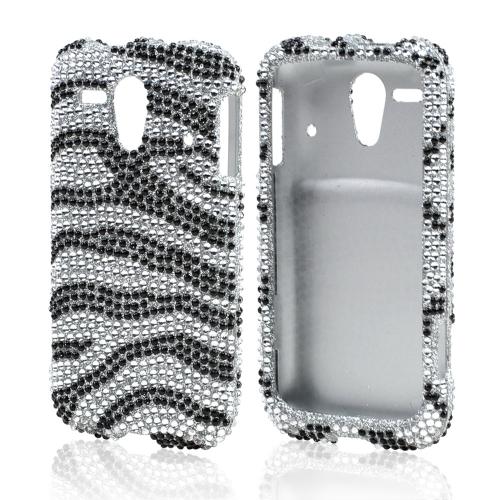 Black Zebra on Silver Bling Hard Case for Kyocera Hydro Edge
