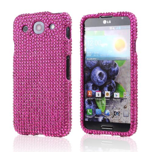 Hot Pink Gems Bling Hard Case for LG Optimus G Pro