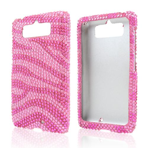 Hot Pink/ Baby Pink Zebra Bling Hard Case for Motorola Droid Mini