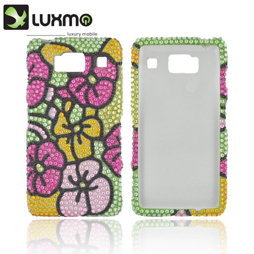 Motorola Droid RAZR HD Bling Hard Case - Green/ Hot Pink/ Yellow Hawaiian Flowers Motorola Droid RAZR HD Bling Hard Case - Green/ Hot Pink/ Yellow Hawaiian Flowers