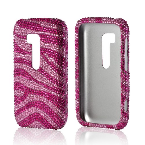 Hot Pink/ Baby Pink Zebra Bling Hard Case for Nokia Lumia 822