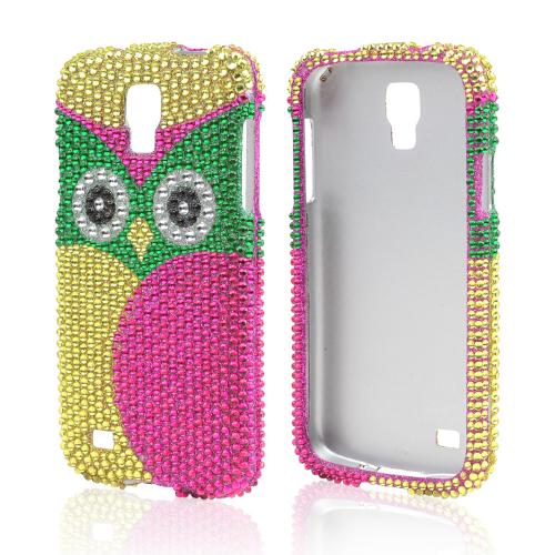 Green/ Hot Pink/ Yellow Owl Bling Hard Case for Samsung Galaxy S4 Active