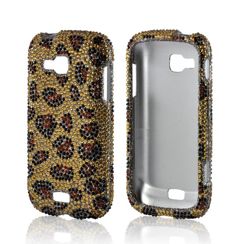 Brown Leopard on Gold Gems Bling Hard Case for Samsung ATIV Odyssey
