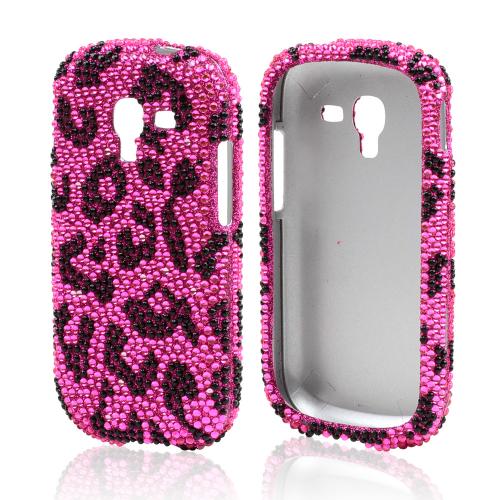Black Leopard on Pink Bling Hard Case for Samsung Galaxy Exhibit