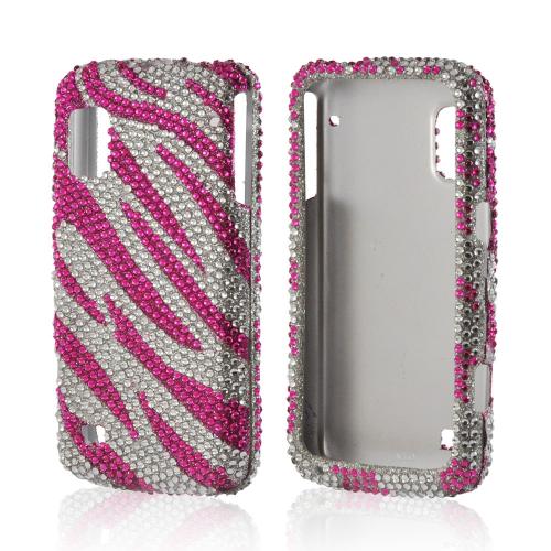 Hot Pink/ Silver Bling Hard Case for ZTE Warp