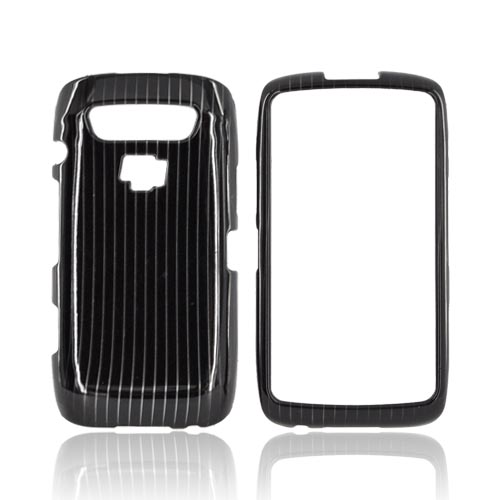 Blackberry Torch 9850 Hard Case - Silver Lines on Black