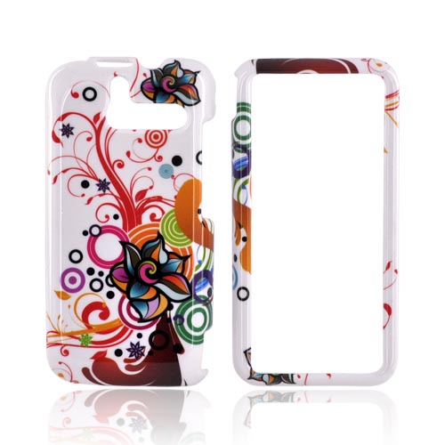 HTC Arrive Hard Case - Rainbow Autumn Floral Design on White